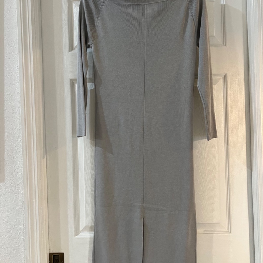 MM Lafleur Off Shoulder Grey Lalita Knit Jersey Midi Dress, Size Small NWOT - Picture 2 of 5